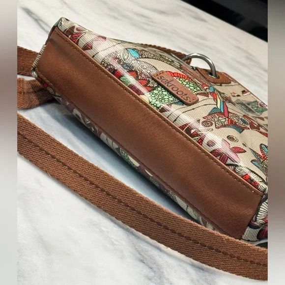 Sakroots Crossbody Purse Owl Floral Spirit Desert Wild at Heart print. - Picture 7 of 8